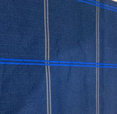Rainsheet Navy w Tan & Royal Blue Check - Detachable Neck